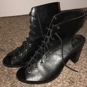 Black Lace up Heels